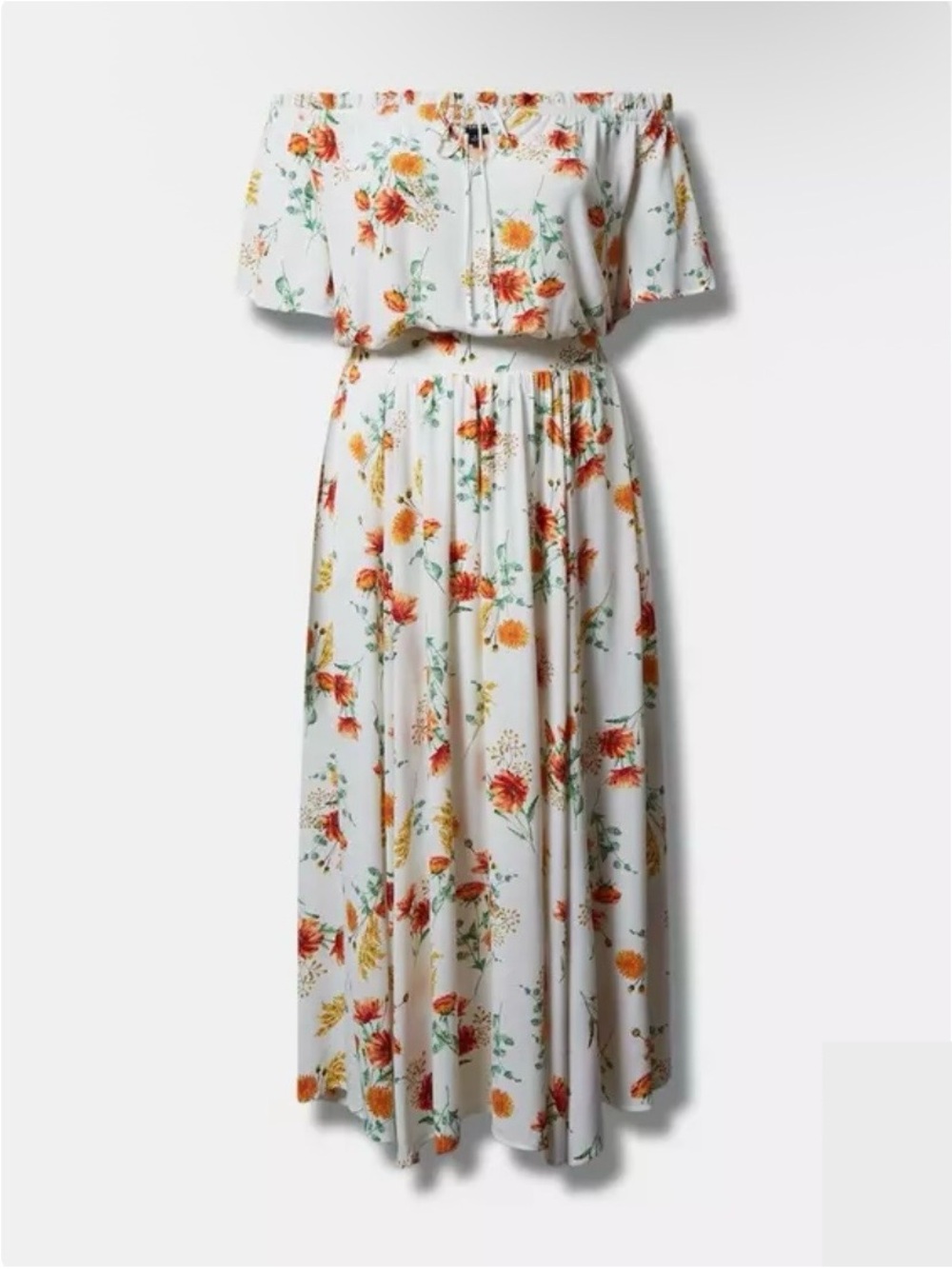 torrid Gauzy Floral Off-Shoulder 2-piece Maxi Skirt Set with Pockets Size 22/24 - Picture 12 of 14